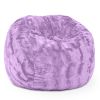 Jaxx Saxx 3 Foot Bean Bag Chair - Faux Fur - Fun Colors, Bellflower Purple