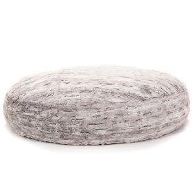 Jaxx 6 Foot Cocoon - Large Bean Bag Chair for Adults, Premium Luxe Faux Fur - Silver Fox