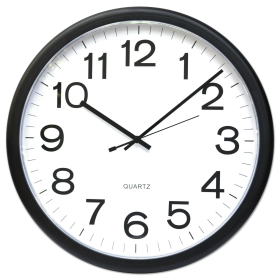 Universal UNV11641 13.5 in. Round Wall Clock - Black Case