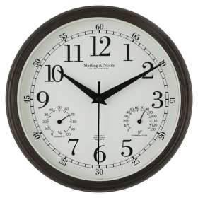 Mainstays 8.75" Indoor/Outdoor Antique Bronze Round Arabic Analog Wall Clock