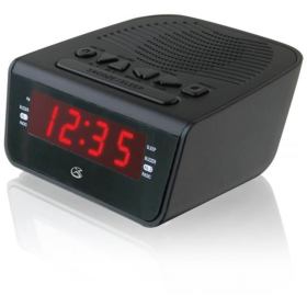 GPX C224B Digital LED Dual Alarm Clock Radio, Black