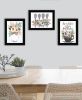 "Rise & Shine Kitchen Collection" 3-Piece Vignette By Michele Norman, Ready to Hang Framed Print, Black Frame