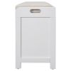 TREXM Storage Bench with Removable Basket and 2 Drawers, Fully Assembled Shoe Bench with Removable Cushion (White)