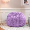 Jaxx Saxx 3 Foot Bean Bag Chair - Faux Fur - Fun Colors, Bellflower Purple