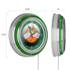 University of Miami Chrome Double Rung Neon Clock - Honeycomb