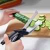 1pc 2-in-1 Smart Kitchen Knife and Vegetable Cutter - Perfect for Effortless Preparation of Vegetables and Fruits