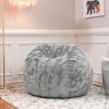 Jaxx Saxx 3 Foot Bean Bag Chair - Faux Fur - Fun Colors, Silver