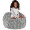 Jaxx Saxx 3 Foot Bean Bag Chair - Faux Fur - Fun Colors, Silver