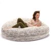 Jaxx 6 Foot Cocoon - Large Bean Bag Chair for Adults, Premium Luxe Faux Fur - Silver Fox