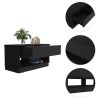 Willamette Rectangle 2-Shelf 2-Drawer Storage Bench Black Wengue