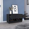 Willamette Rectangle 2-Shelf 2-Drawer Storage Bench Black Wengue