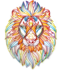 Quilted Paper Painting Creative Handmade Crafts (Option: Lion head-Basic)