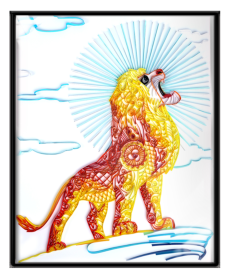 Quilted Paper Painting Creative Handmade Crafts (Option: Male lion-Basic)