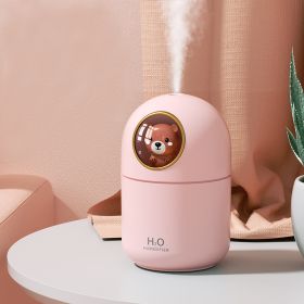 Portable Small Humidifier; 300 Ml Mini Cool Mist Humidifier With Night Light; USB Personal Humidifier Automatic Shutdown; Ultra-quiet (Color: Pink)