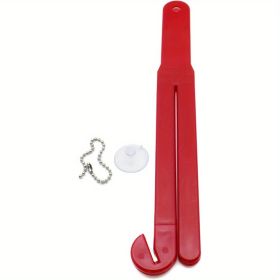 1pc Food Bag Pouch Cutter Opener With Stainless Steel Blade And Squeezer For Kitchens - Includes EZ Hang Chain And Suction Cup For Easy Storage (Color: Red)