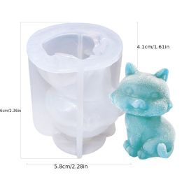 1pc Teddy Dog Ice Cube Mold; Mousse Cake Silicone Mold; Creative Cute Animal Shaped Epoxy Mold; DIY Tools (Style: Skilful Cat)