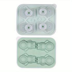 1pc Astronaut Ice Cube Mold Frozen Coffee Milk Tea Internet Celebrity Ice Mold Homemade Silicone Sorbet Ice Tray Mold (Color: 4 Even Spaceman Ice Tray - Dark Green)