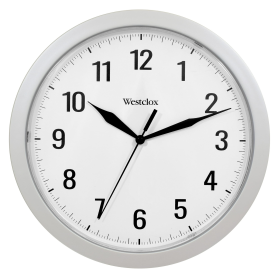 Westclox 9.75" Silver Analog QA Wall Clock with Classic Design and Hidden Storage (Brand: Westclox)