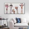 Hand Painted Oil Painting  Horizontal Abstract Animals Giraffe Modern Living Room Hallway Bedroom Luxurious Decorative Painting