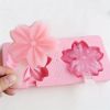 Set Of 2 Cherry Blossom Plastic Popsicle Mold With 2 Ice Cream Sticks