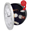 Westclox 9.75" Silver Analog QA Wall Clock with Classic Design and Hidden Storage