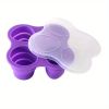 1pc Silicone Storage Folding Ice Sphere Tray Ice Cube Ice Sphere Mold Food Supplement Box With Lid Folding Fruit Snacks Storage Round Ice Sphere Tray