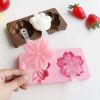 Set Of 2 Cherry Blossom Plastic Popsicle Mold With 2 Ice Cream Sticks