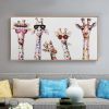 Hand Painted Oil Painting  Horizontal Abstract Animals Giraffe Modern Living Room Hallway Bedroom Luxurious Decorative Painting