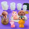 1pc Teddy Dog Ice Cube Mold; Mousse Cake Silicone Mold; Creative Cute Animal Shaped Epoxy Mold; DIY Tools